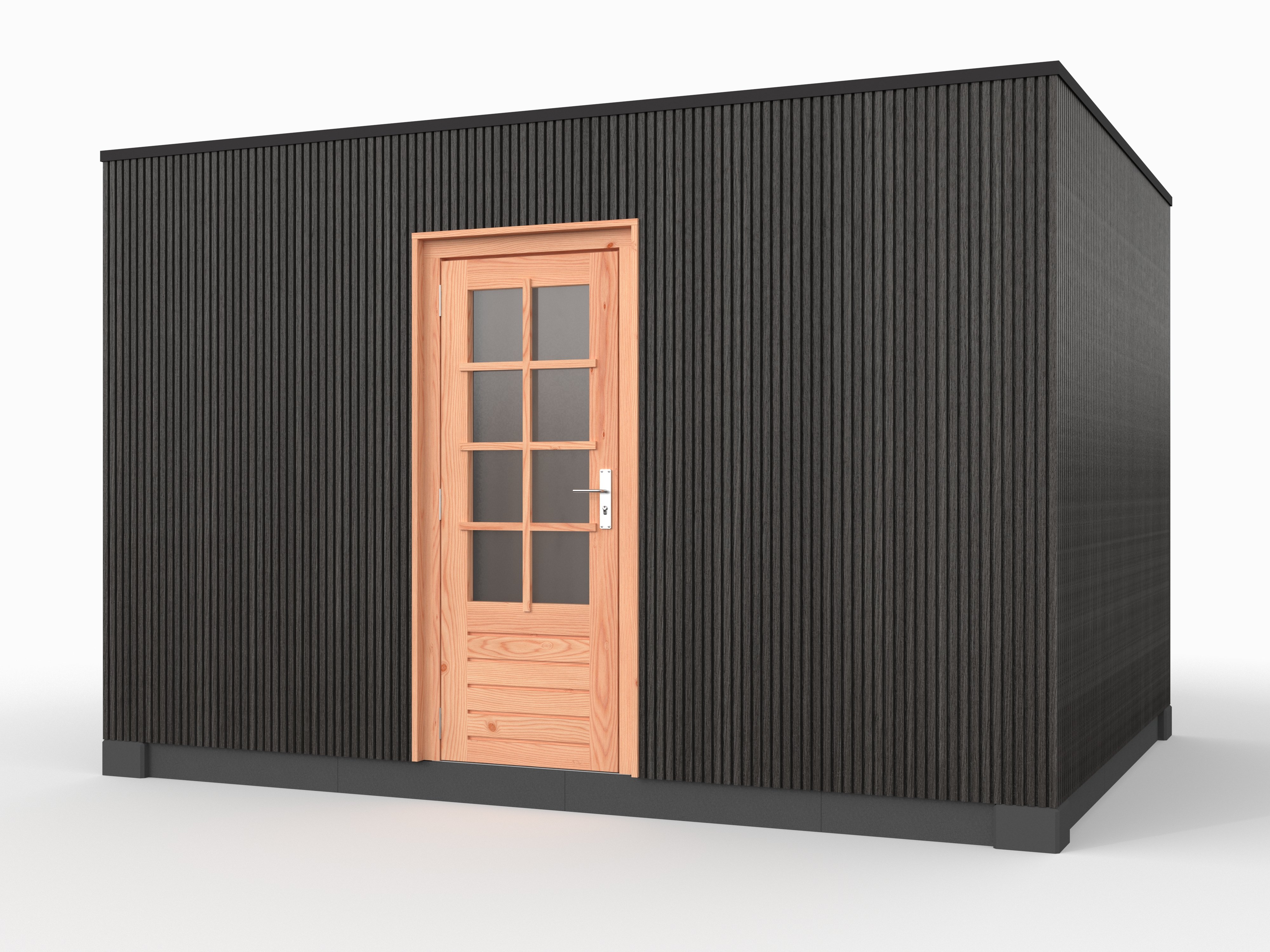 Douglas overkapping, 400 x 300, met schuur, Westwood Rhombus Zwart - Afbeelding 1